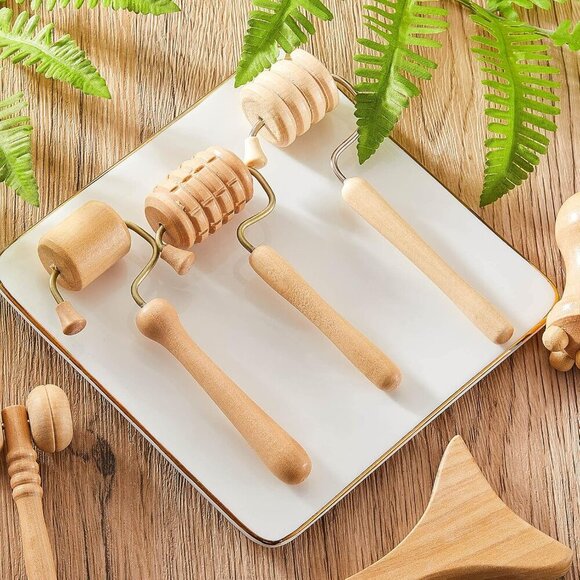 7 Pcs Wooden Face Massage Tool Set Wood Maderoterapia Kit Face Sculpting Tool Sk - Picture 7 of 7